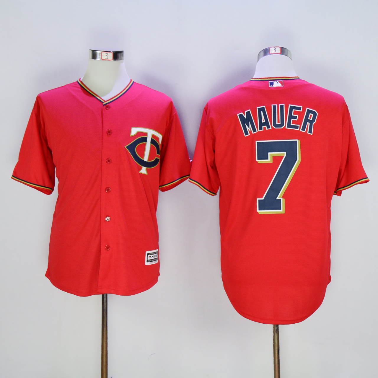 Men Minnesota Twins #7 Mauer Red MLB Jerseys->minnesota twins->MLB Jersey